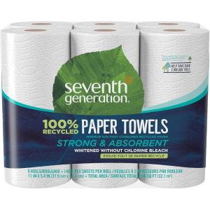 imageSeventh Generation 100 Recycled Paper Towels 2ply 8 Count Pack of 4red