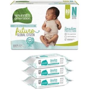 imageSeventh Generation Baby Diapers Size 2 80 Count Super Pack for Sensitive SkinNewborn
