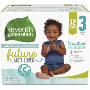imageSeventh Generation Baby Diapers Size 2 80 Count Super Pack for Sensitive SkinSize 3