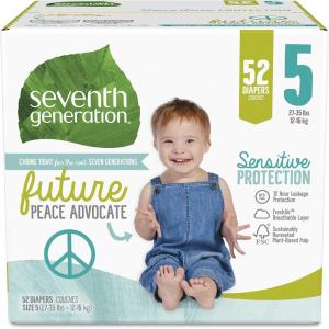 imageSeventh Generation Baby Diapers Size 2 80 Count Super Pack for Sensitive SkinSize 5 52 Count