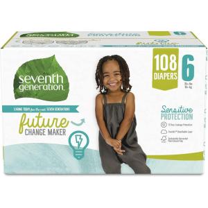 imageSeventh Generation Baby Diapers Size 2 80 Count Super Pack for Sensitive SkinSize 6