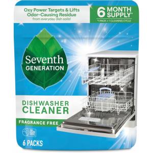 imageSeventh Generation Dishwasher Cleaning Packs 6 Count Free ampamp Clear Removes odorcausing residue Powered by oxy power