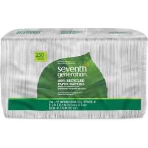 imageSeventh Generation Lunch Napkin White Color 1ply 250Count Packs Pack of 12