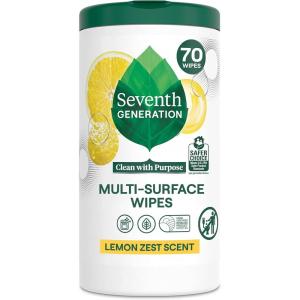 imageSeventh Generation Multi Purpose Wipes All Purpose Cleaning Garden Mint scent with 100 Essential Oils and Botanical Ingredients 70 count Pack of 31 Count Pack of 70