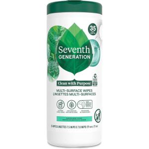 imageSeventh Generation Multi Purpose Wipes All Purpose Cleaning Garden Mint scent with 100 Essential Oils and Botanical Ingredients 70 count Pack of 335 Count Pack of 1