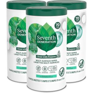 imageSeventh Generation Multi Purpose Wipes All Purpose Cleaning Garden Mint scent with 100 Essential Oils and Botanical Ingredients 70 count Pack of 370 Count Pack of 3
