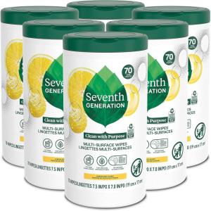 imageSeventh Generation Multi Purpose Wipes All Purpose Cleaning Garden Mint scent with 100 Essential Oils and Botanical Ingredients 70 count Pack of 370 Count Pack of 6