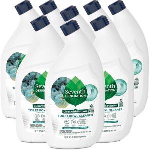 imageSeventh Generation Toilet Bowl Cleaner Fresh Mint scent 4 Pack Without Chlorine Bleach Ammonia Free 24 oz32 Fl Oz Pack of 8