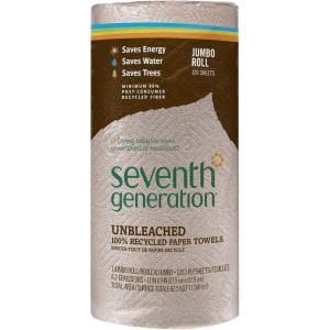 imageSeventh Generation Unbleached Paper Towels 100 Recycled Paper 6 Count Pack of 4Brown