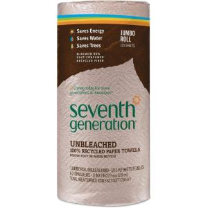 imageSeventh Generation Unbleached Paper Towels 100 Recycled Paper 6 Count Pack of 4White