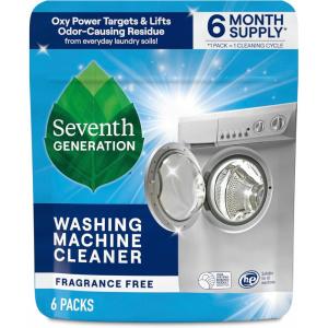 imageSeventh Generation Washing Machine Cleaner 6 Count Free ampamp Clear Targets OdorCausing Residue Powered by Oxy Power 42 oz