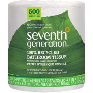 imageSeventh Generation White Toilet Paper 2ply 100 Recycled Paper 500 sheets Pack of 601 roll Pack of 1