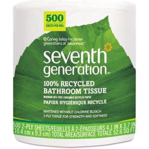 imageSeventh Generation White Toilet Paper 2ply 100 Recycled Paper 500 sheets Pack of 60500 Count Pack of 1