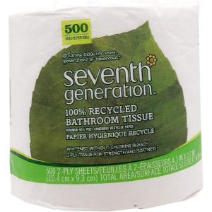 imageSeventh Generation White Toilet Paper 2ply 100 Recycled Paper 500 sheets Pack of 60500 sheet Pack of 1