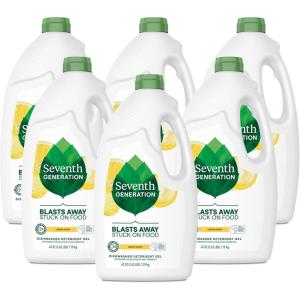 imageSeventh Generation Dishwasher Detergent Gel Liquid Soap Lemon Scent Dish Detergent 42 oz Pack of 642 Fl Oz Pack of 6