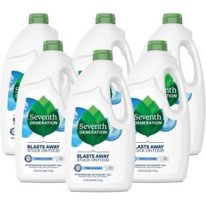 imageSeventh Generation Dishwasher Detergent Gel for Sparkling Dishes Free ampamp Clear Fragrance Free 42 oz Pack of 6