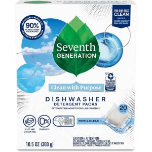 imageSeventh Generation Dishwasher Detergent Packs Lemon scent 2 Pack for sparkling dishes Dishwasher tabs 45 count20 Count Pack of 1
