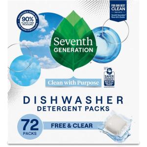 imageSeventh Generation Dishwasher Detergent Packs for sparkling dishes Free ampamp Clear Dishwasher Tabs 72 Count