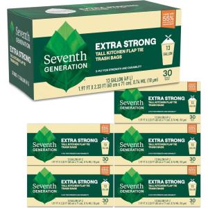 imageSeventh Generation Trash Bags Tall Kitchen 13Gallon 20Count Boxes Pack of 1230 Count Pack of 6
