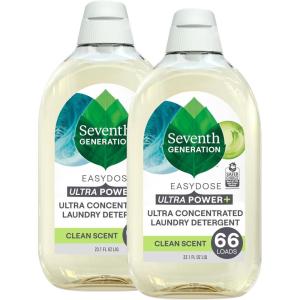imageSeventh Generation Laundry Detergent Ultra Concentrated Clean Scent oz 2 Pack 132 Loads Clear Power Plus 231 Ounce231 Fl Oz Pack of 2