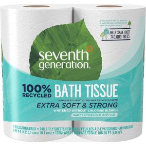 image:imageSeventh Generation Bathroom Tissue 2 Ply 4 Count300 sheet Pack of 12
