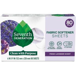 image:imageSeventh Generation Dryer Sheets Laundry Fabric Softener Fresh Lavender Scent 80 SheetsLavender